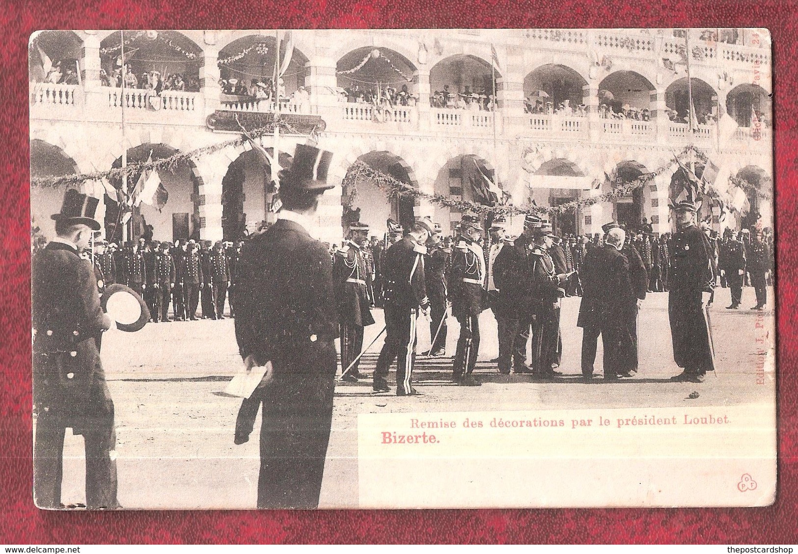 TUNISIA Bizerte-Remise Des Décorations Par Le Président Loubet UNUSED PRE-CURSER UNDIVIDED BACK - Tunisie