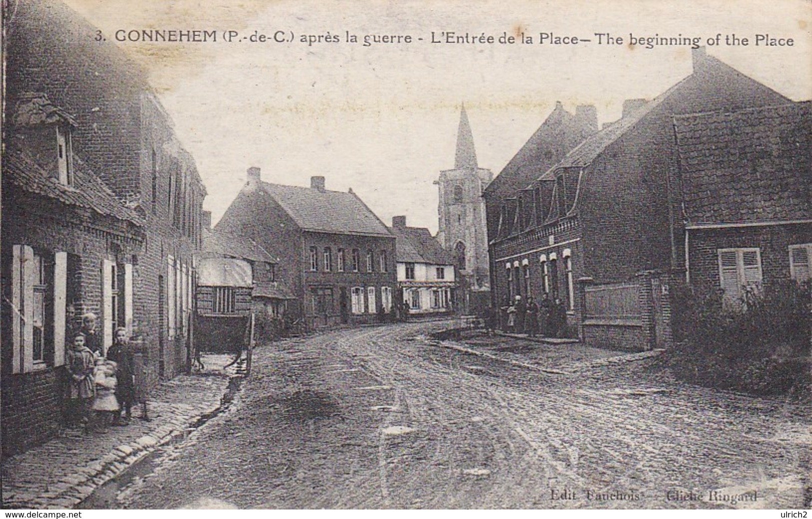 CPA Gonnehem Après La Guerre - L'Entrée De La Place - The Beginning Of The Place - Ca. 1920 (37014) - Bethune