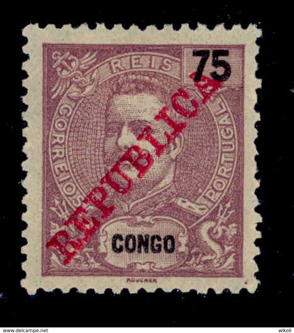 ! ! Congo - 1911 D. Carlos 75 R - Af. 67 - MH - Congo Portuguesa