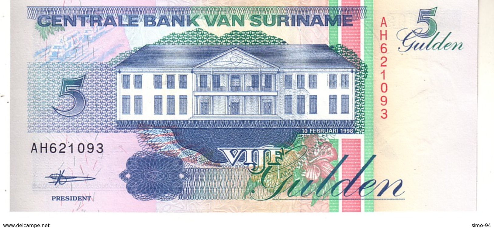 Surinam P.136   5 Gulden 1998 Unc - Surinam