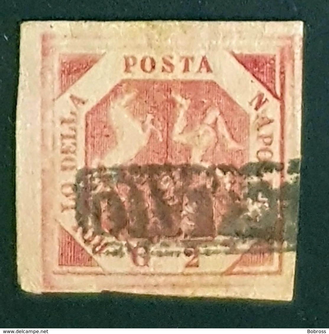 Italy 1858, Napoli,  Coat Of Arms, Bollo Della Posta Napolitana, G 2, Used - Etats Pontificaux