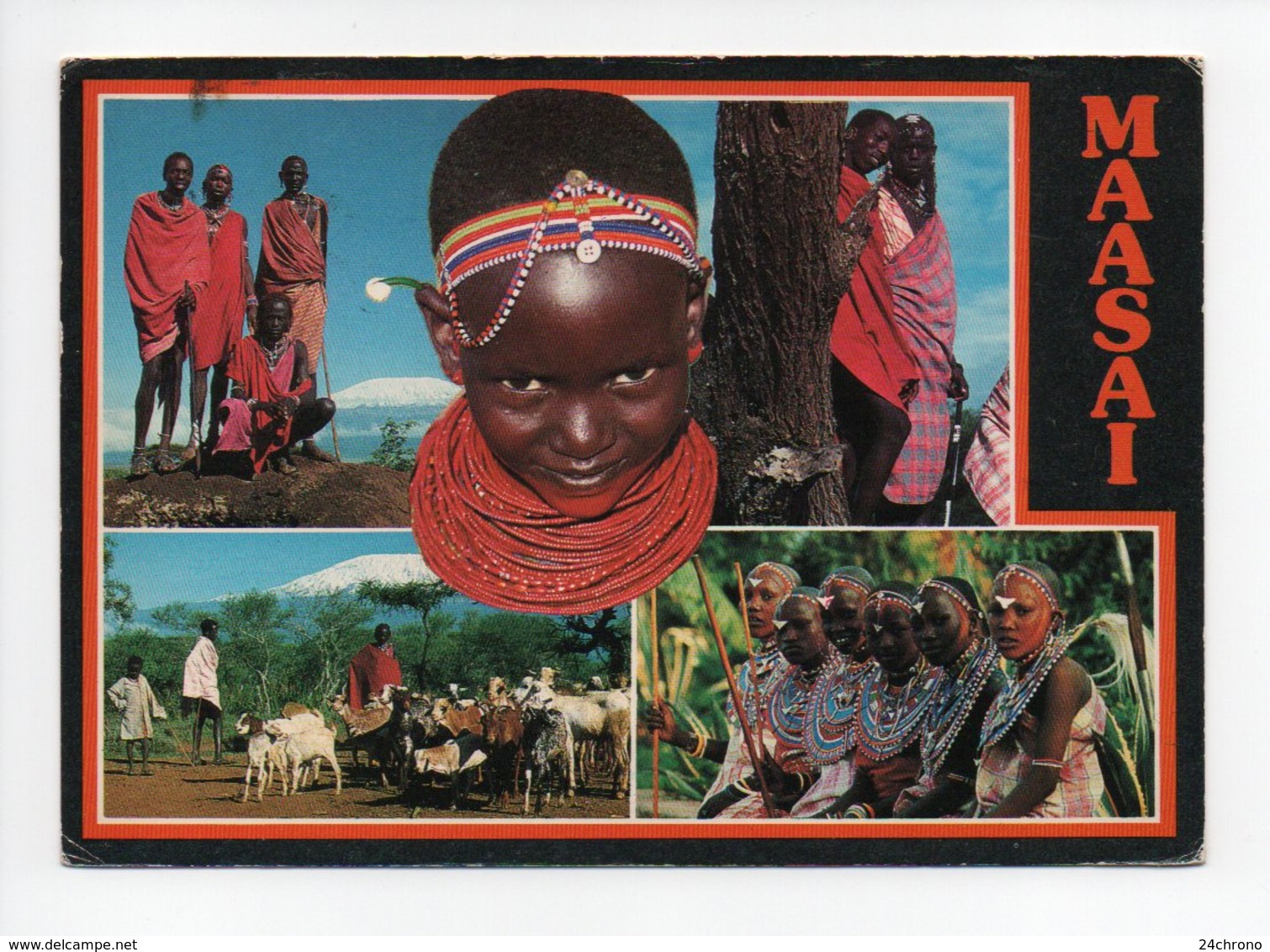 Kenya: Maasai, Femme Avec Collier De Perles, Chevre, Timbre Papillon, AIDS (18-3139) - Kenya