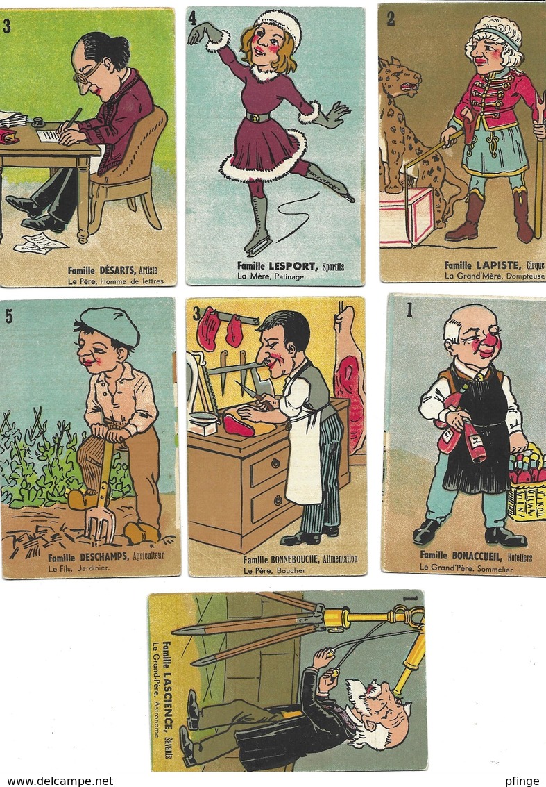 Ancien Jeu Des 7 Familles (hôteliers,artiste,cirque,alimentation,sportifs,agriculteur,savants) Complet Dans Sa Boîte - Jouets Anciens