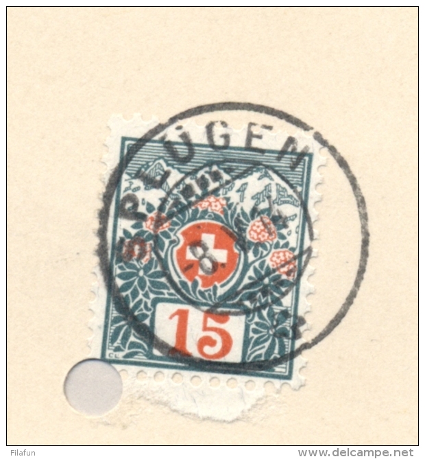 Schweiz - 1914 - 15c Portomarke On Reply-card From München To Splügen - Strafportzegels