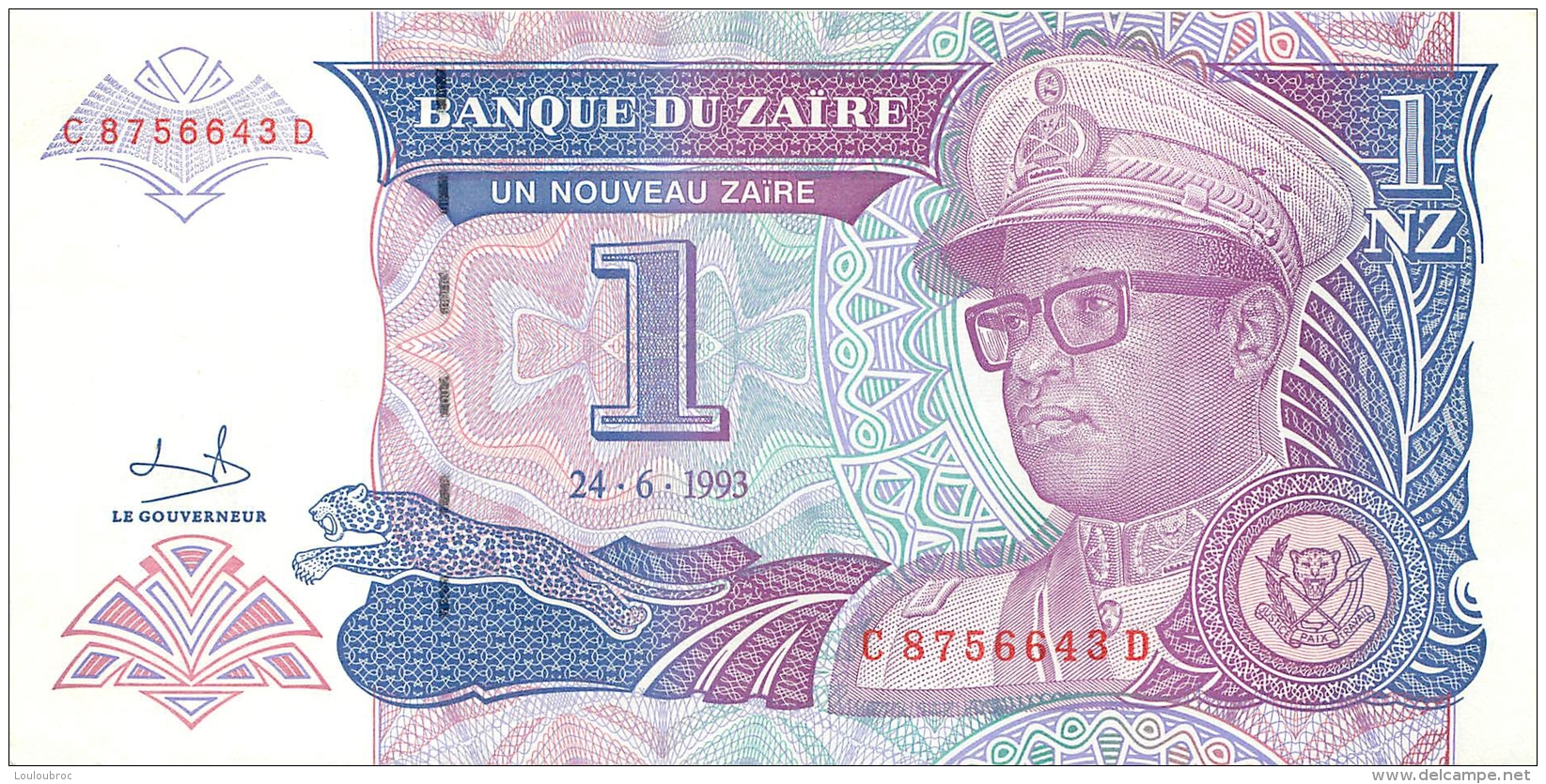 BILLET   ZAIRE  1 NOUVEAU ZAIRE - Zaire