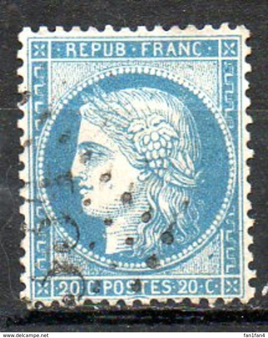 FRANCE - 1870 - Emission Cérès Dite "du Siège De Paris" - N° 37 - 20 C. Bleu - (Oblitération : Losange Gros Chiffres) - 1870 Assedio Di Parigi