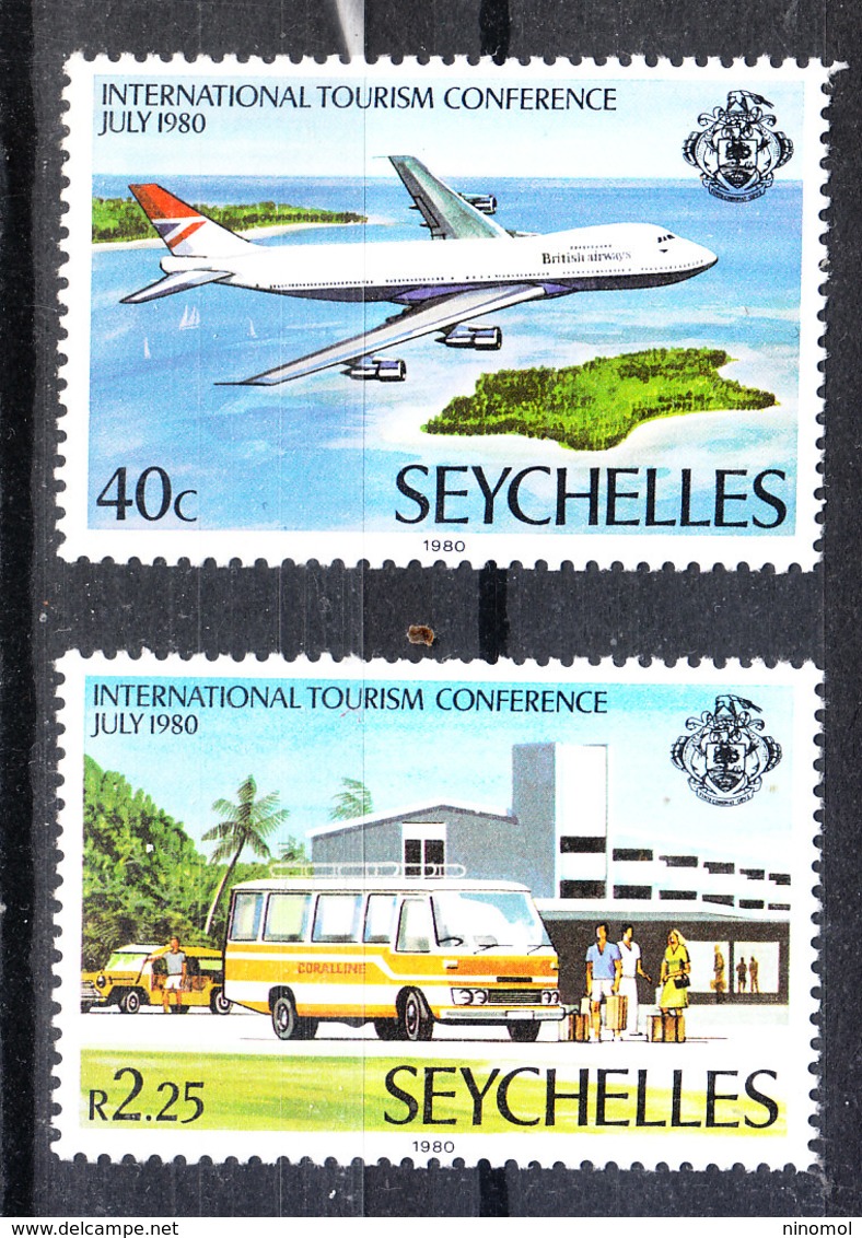 Seychelles  - 1980. Aereo E Bus Per I Turisti. Plane And Bus For Tourists. MNH - Altri & Non Classificati