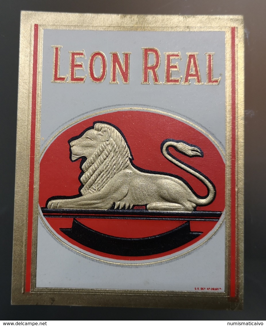 Rótulo De Tabaco Muito Antigo LEON REAL Original - Etiketten