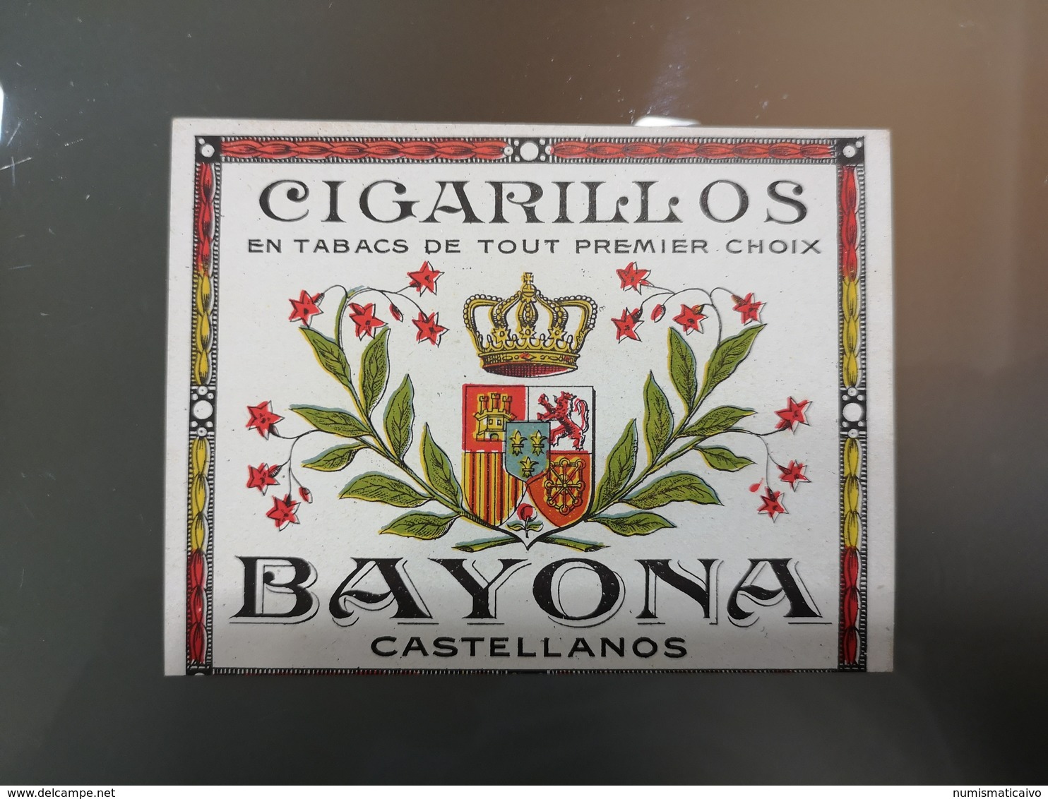 Rótulo De Tabaco Muito Antigo CIGARILLOS BAYONA  Original - Etiquetas