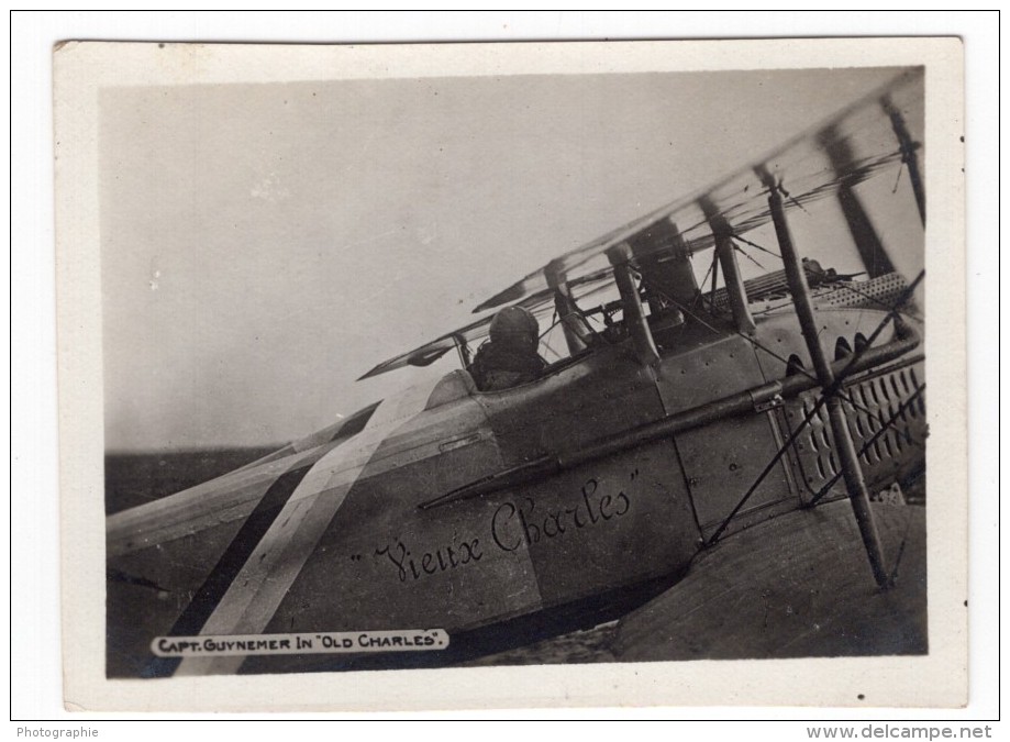 Capitaine Georges Guinemer Dans Le Vieux Charles Aviation WWI Ancienne Photo 1914-1918 - War, Military