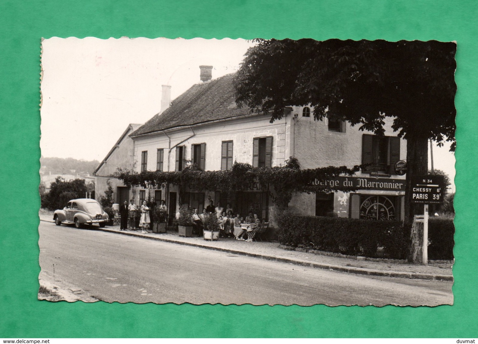 77 Seine Et Marne Montry Hotel Restaurant " Les Marronniers " Carte Photo Format 9cm X 14cm - Autres & Non Classés