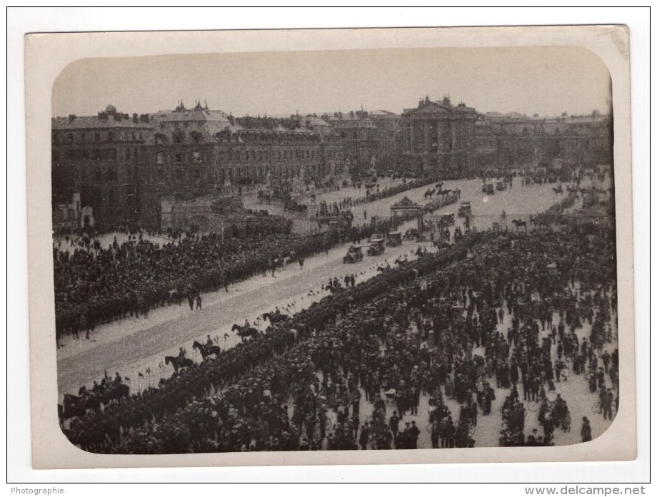 Foule A Versailles Signature De La Paix Armistice WWI Ancienne Photo 1918 - Guerre, Militaire