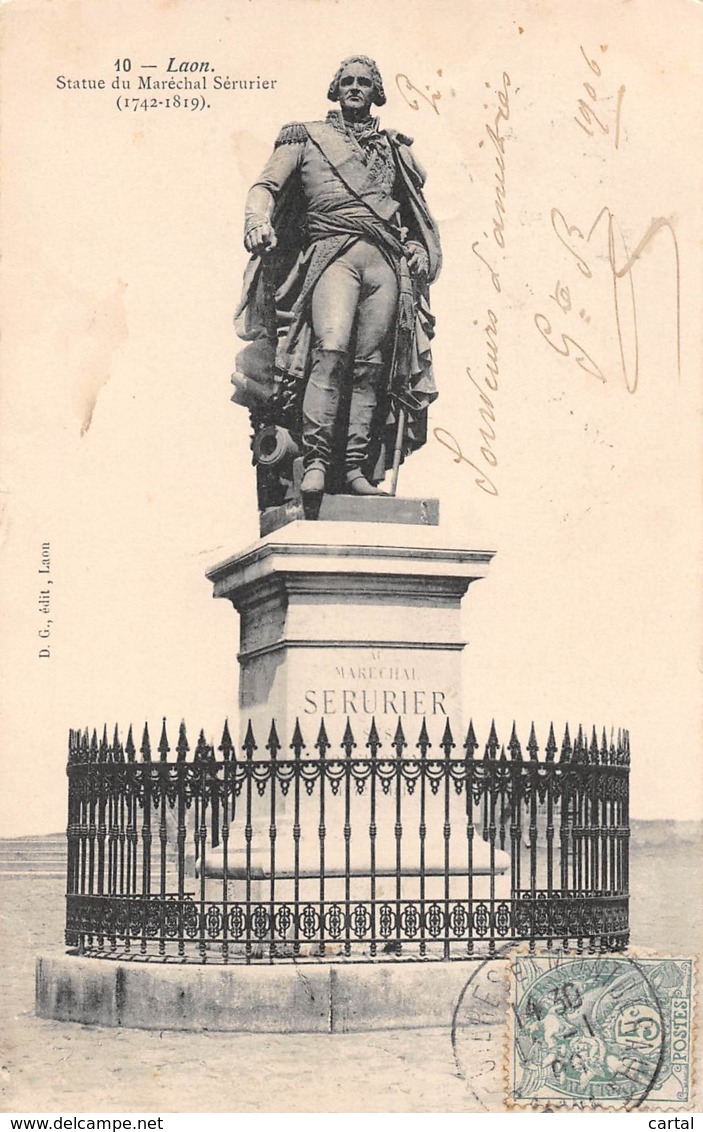 02 - LAON - Statue Du Maréchal Sérurier - Laon