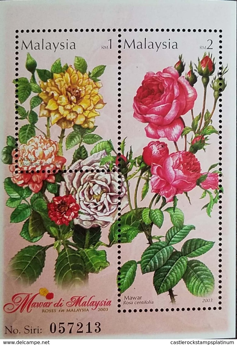 L) 2003 MALAYSIA, NATURE, FLOWERS, ROSES,  MNH - Malaysia (1964-...)