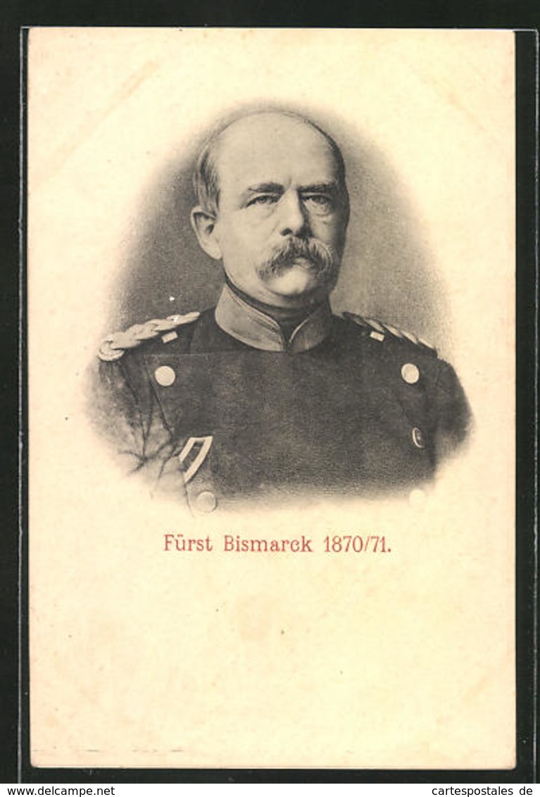 AK Fürst Bismarck, Portrait Von 1870 /71 - Personnages Historiques