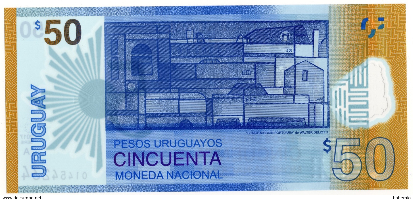 Uruguay $50 Primer Billete De Polímero - Uruguay