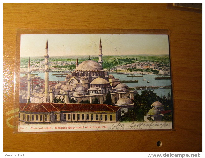 CARTOLINA TURCHIA   CONSTANTINOPLE MOSQUEE SULEYMANIE ET LE CORNE D OR  ARRIVO DONGO COMO    D - 2905 - Turchia