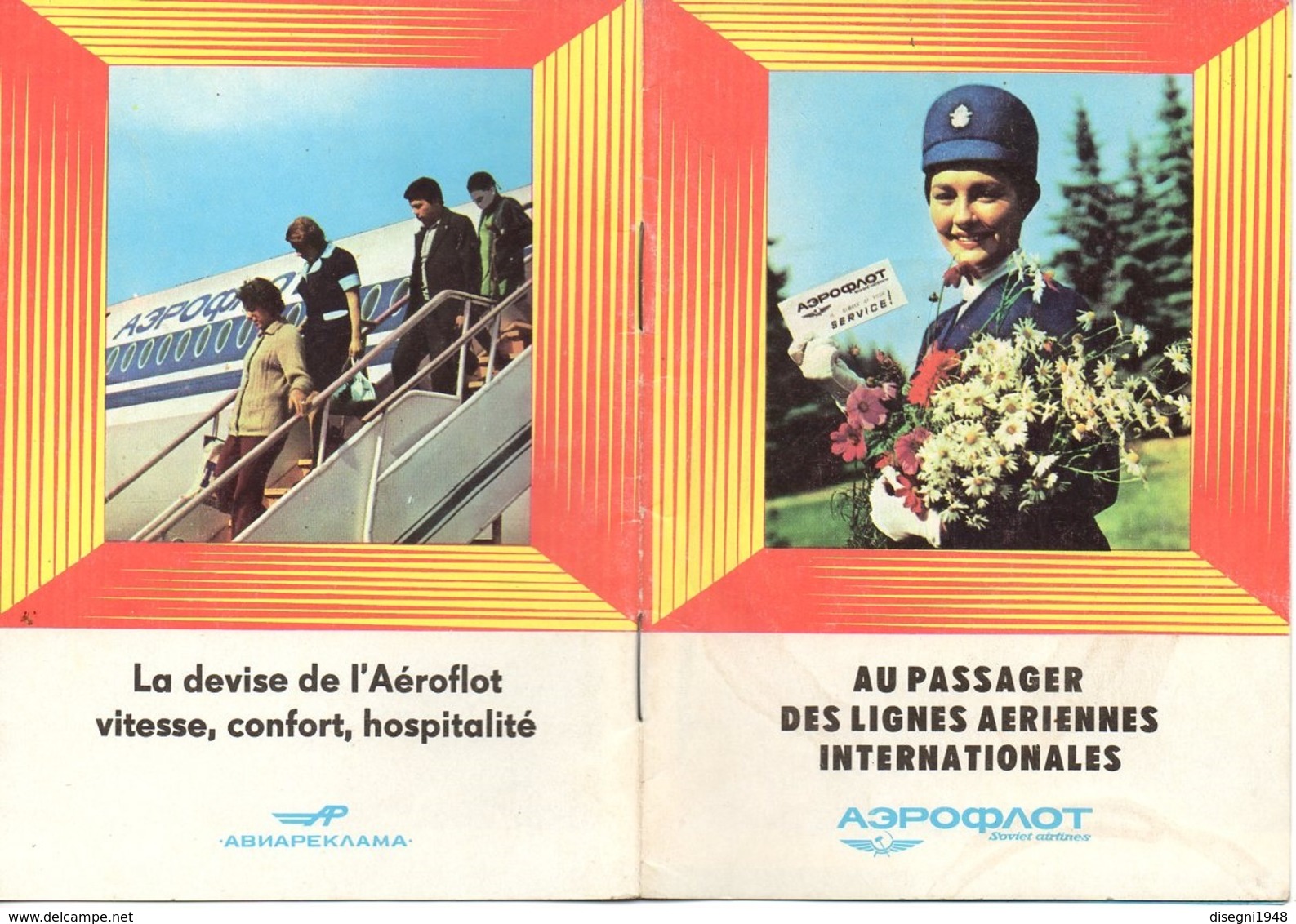 07537 "AU PASSAGER DES LIGNES AERIENNES INTERNATIONALES - AEROFLOT" OPUSCOLO ORIGINALE. - Publicités