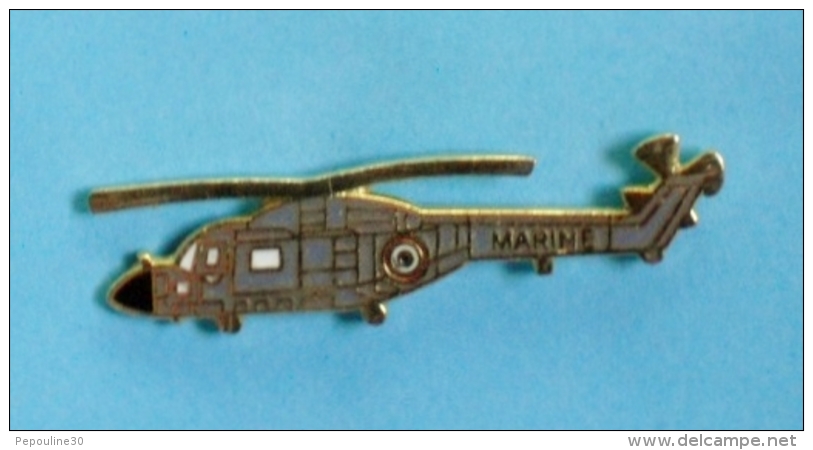 1 PIN'S //  ** HÉLICOPTÈRE / WESTLAND LYNX HAS / MARINE NATIONALE FRANÇAISE ** . (GF Groupe FIA) - Militaria