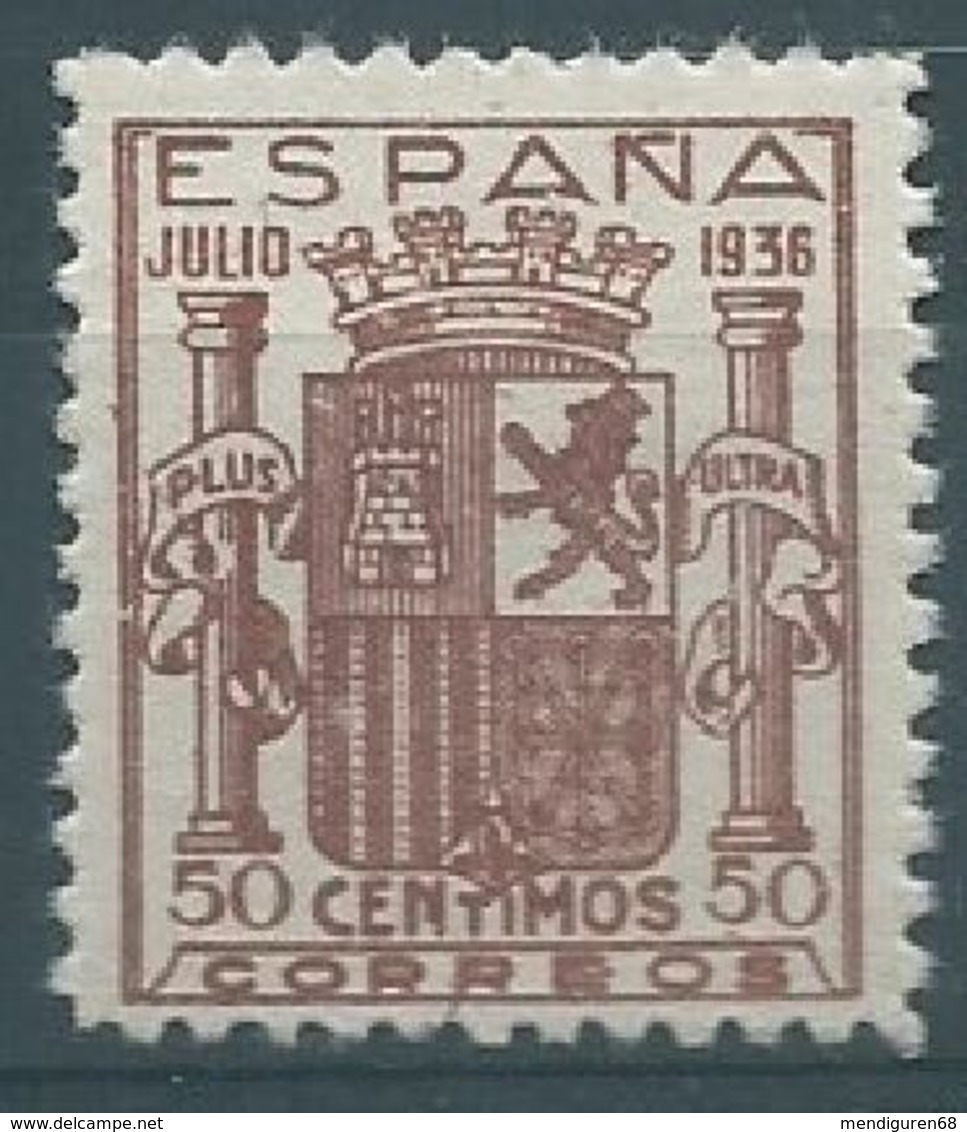 ESPAGNE SPANIEN ESPAÑA 1936 ESCUDO ESPAÑA GRANADA 3 COLOR VARIETY BROWN MNH WITH HINGED ED 801 MI 750 SC 615 YV 563 - Neufs