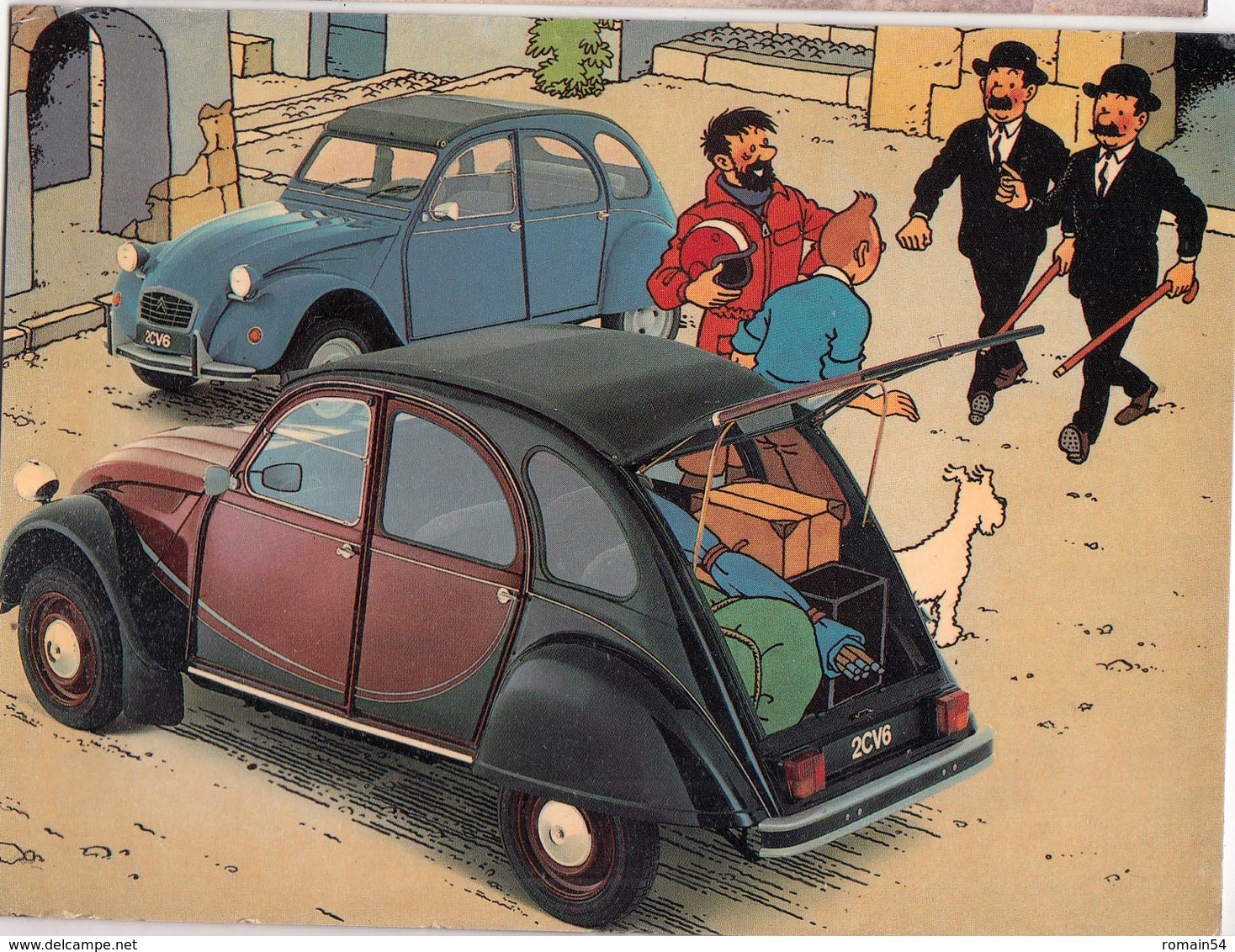 CARTE DE TINTIN SUR LA CITROEN ET LA BD - Bandes Dessinées