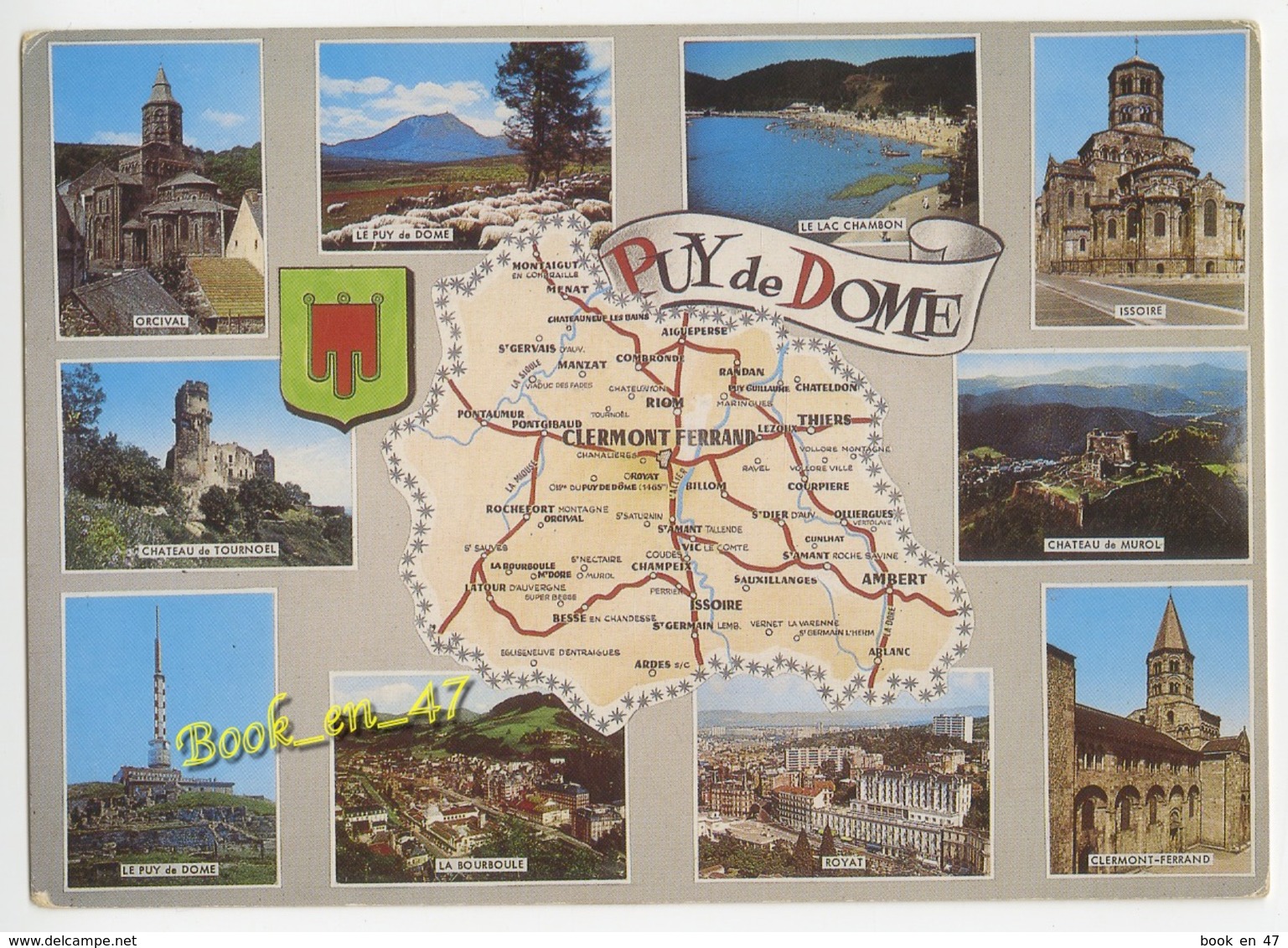 {79786} 63 Puy De Dôme , Carte Et Multivues ; Issoire , Clermont Ferrand , Orcival , Le Puy De Dôme , La Bourboule - Cartes Géographiques