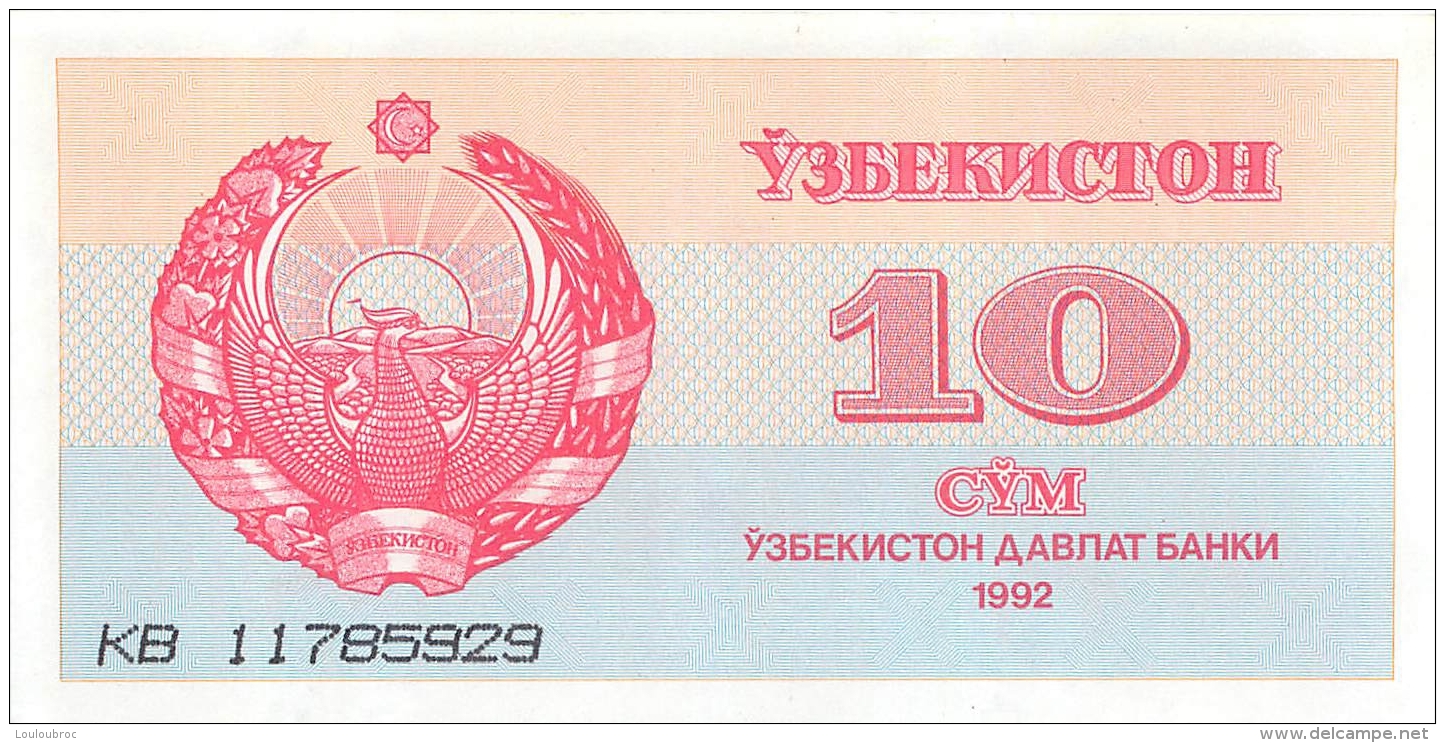 BILLET OUZBEKISTAN 10 CYM - Ouzbékistan