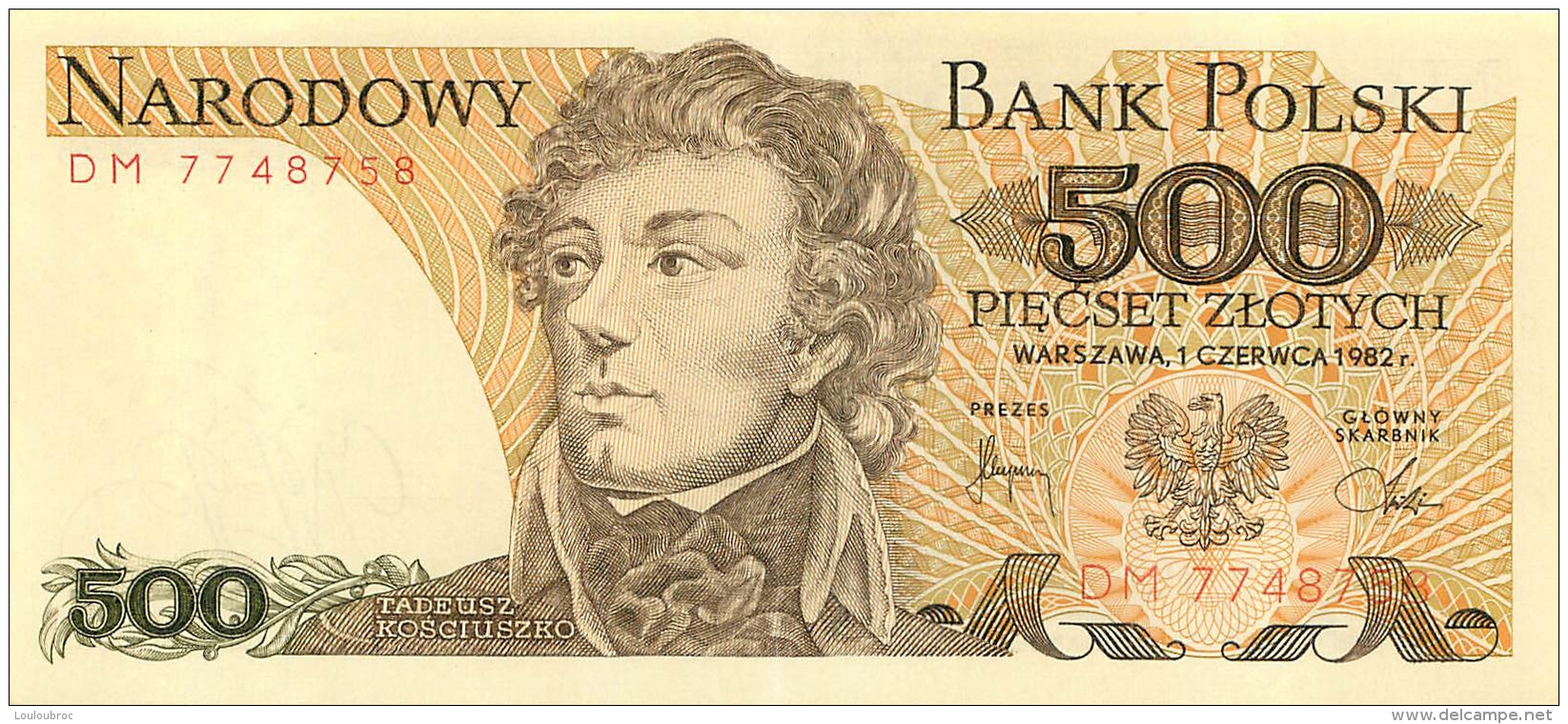 BILLET  POLOGNE 500 ZLOTYCH - Poland