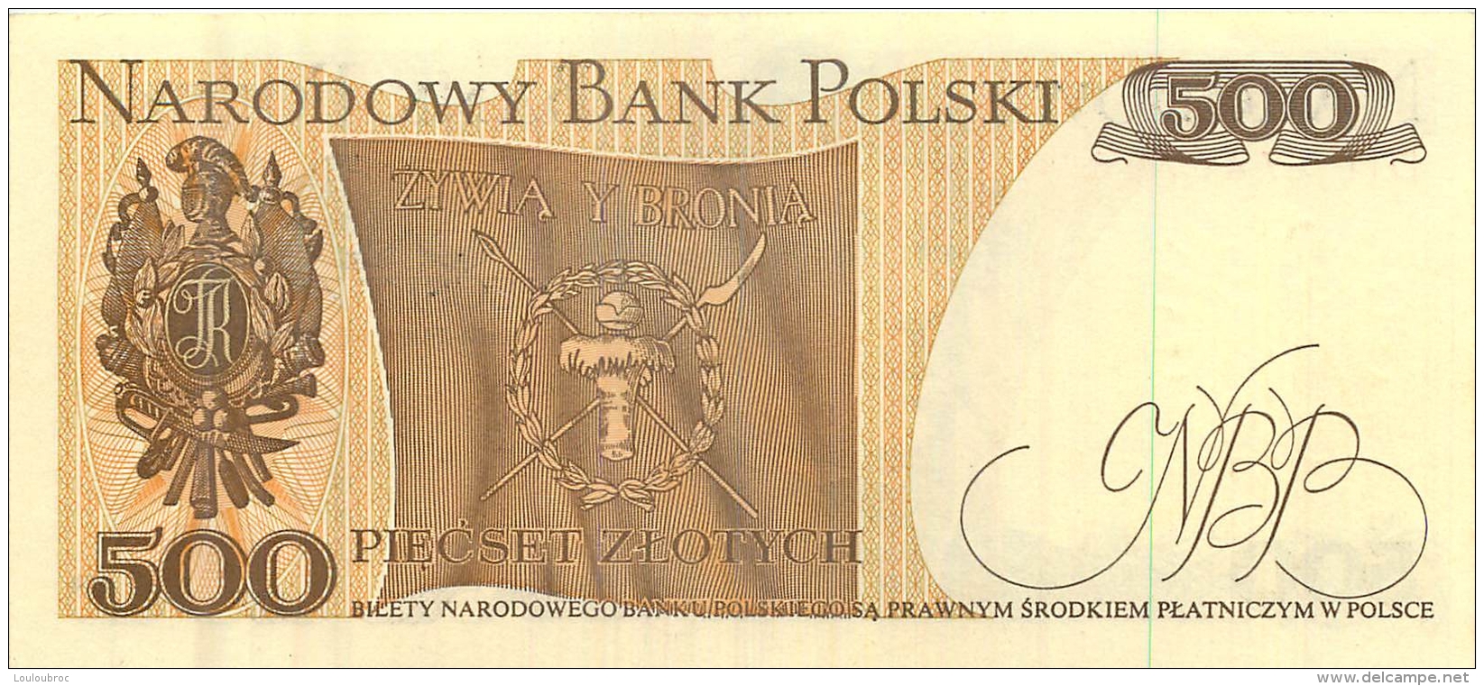 BILLET  POLOGNE 500 ZLOTYCH - Pologne