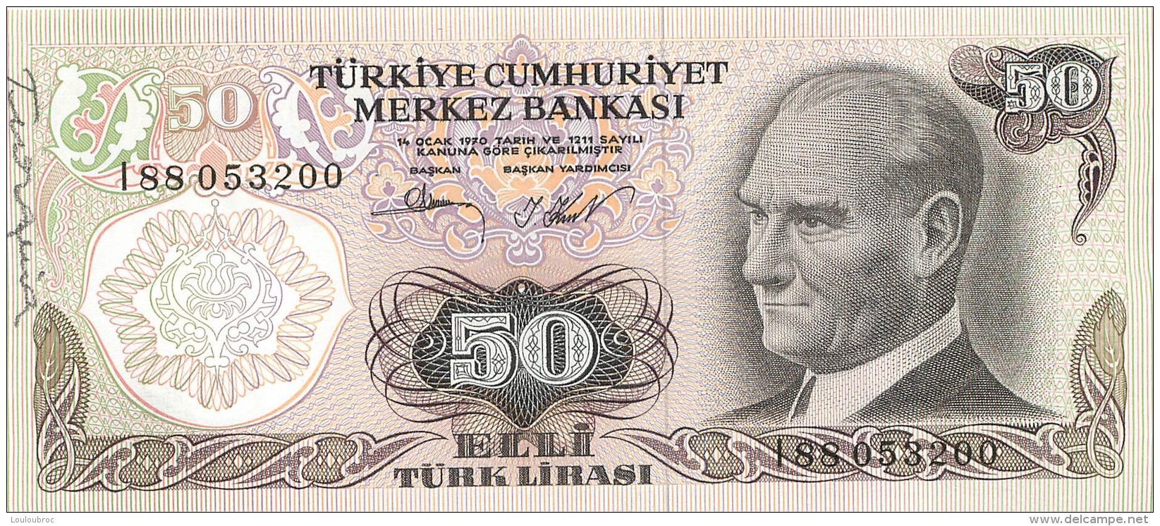 BILLET   TURQUIE BANKASI 50 TURK LIRASI - Turchia