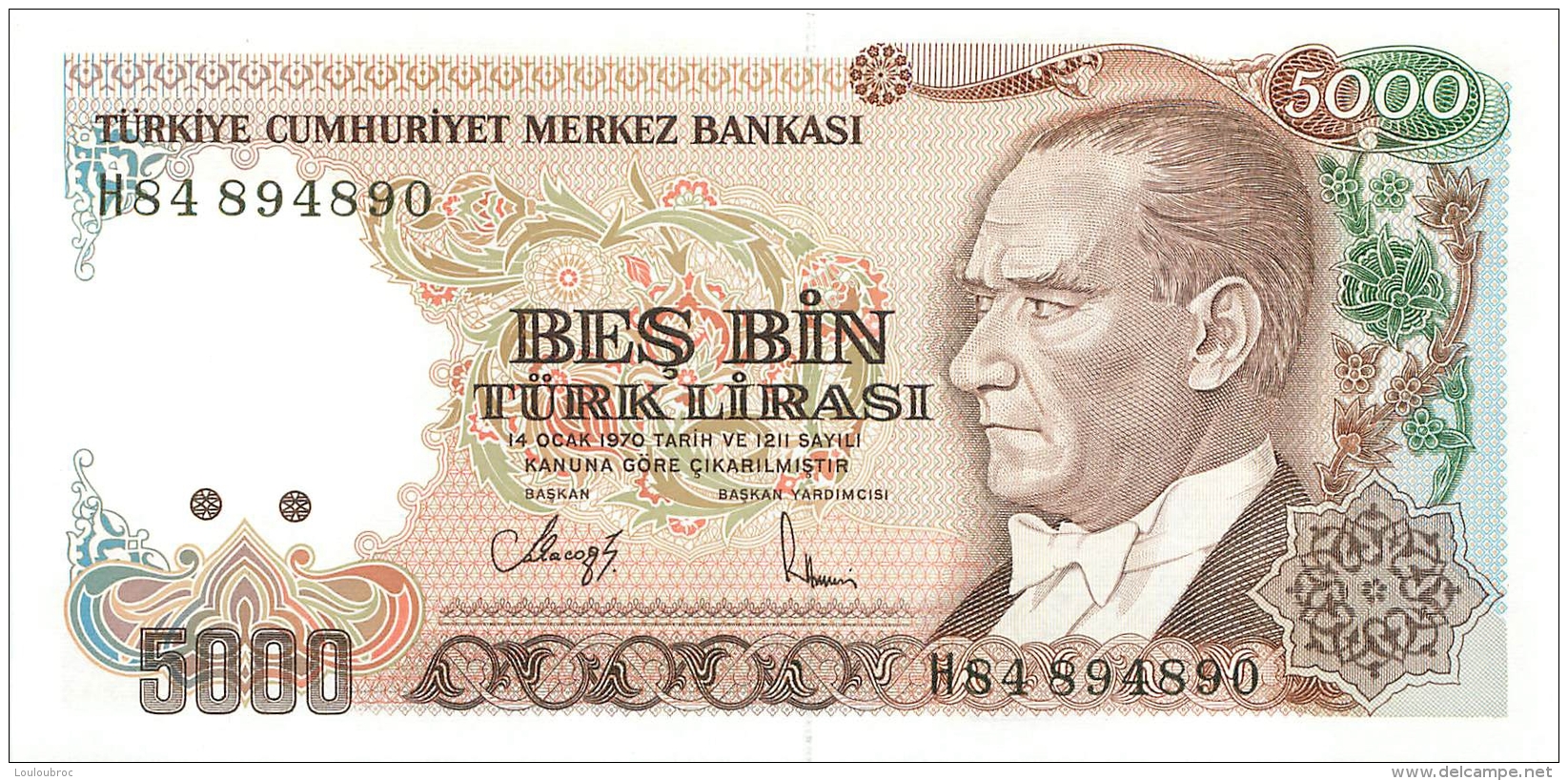 BILLET   TURQUIE BANKASI 5000 TURK LIRASI - Turchia