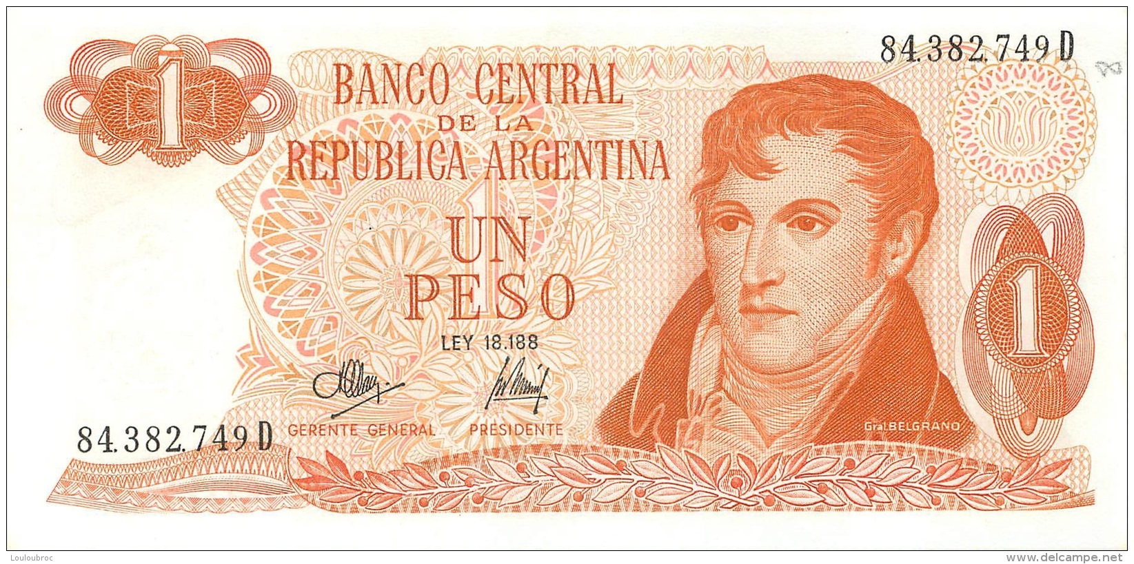 BILLET   ARGENTINE 1 PESO - Argentine