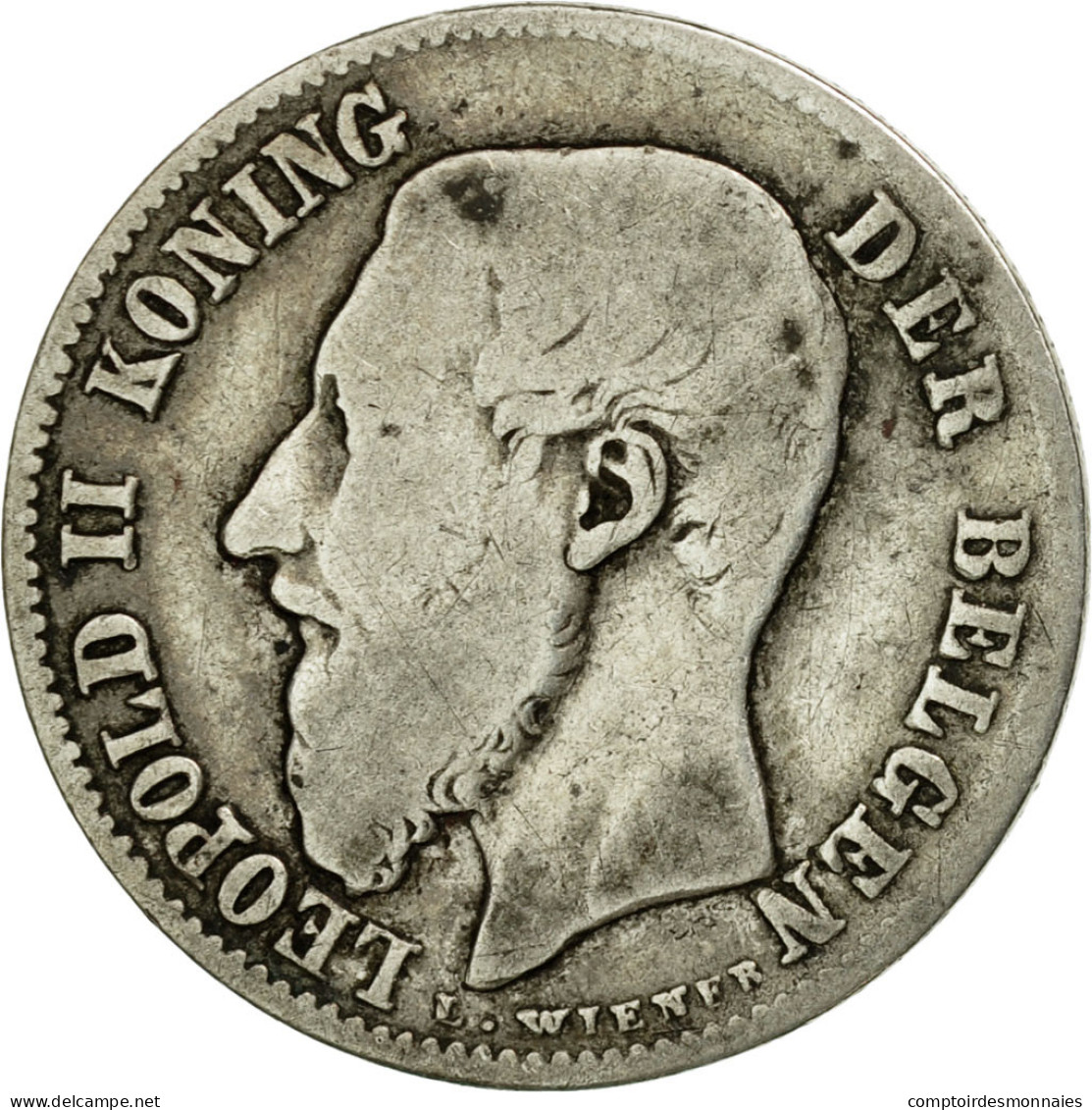 Monnaie, Belgique, Leopold II, 50 Centimes, 1898, TB+, Argent, KM:27 - 50 Cent