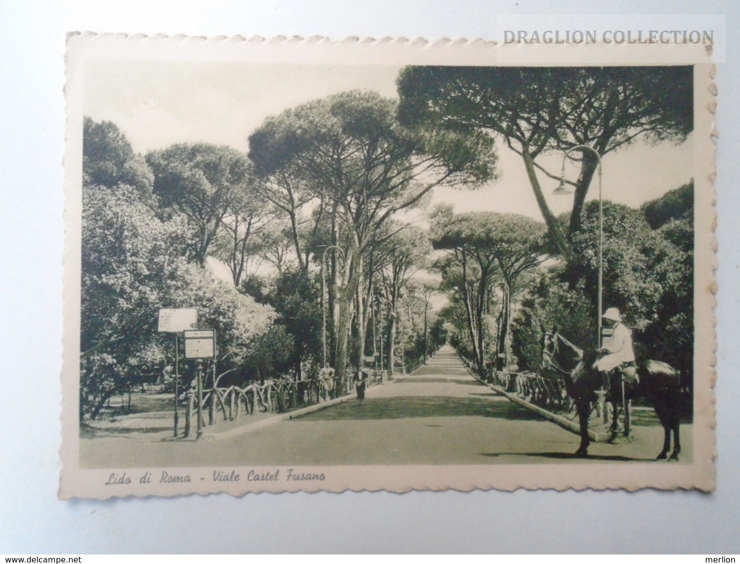 D161415   Italia  -   ROMA -  Lido Di Roma - Viale  Castel Fusano -  Animata Ca 1930's - Altri & Non Classificati