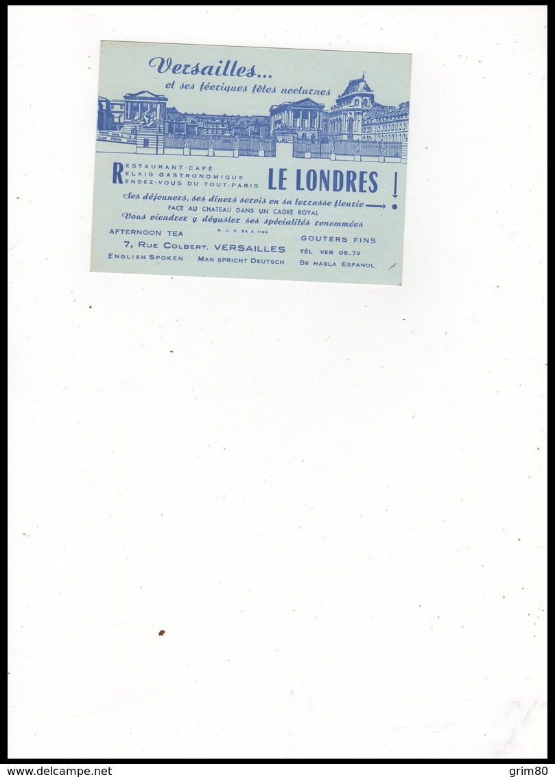 CARTE   VERSAILLES - Cartes De Visite