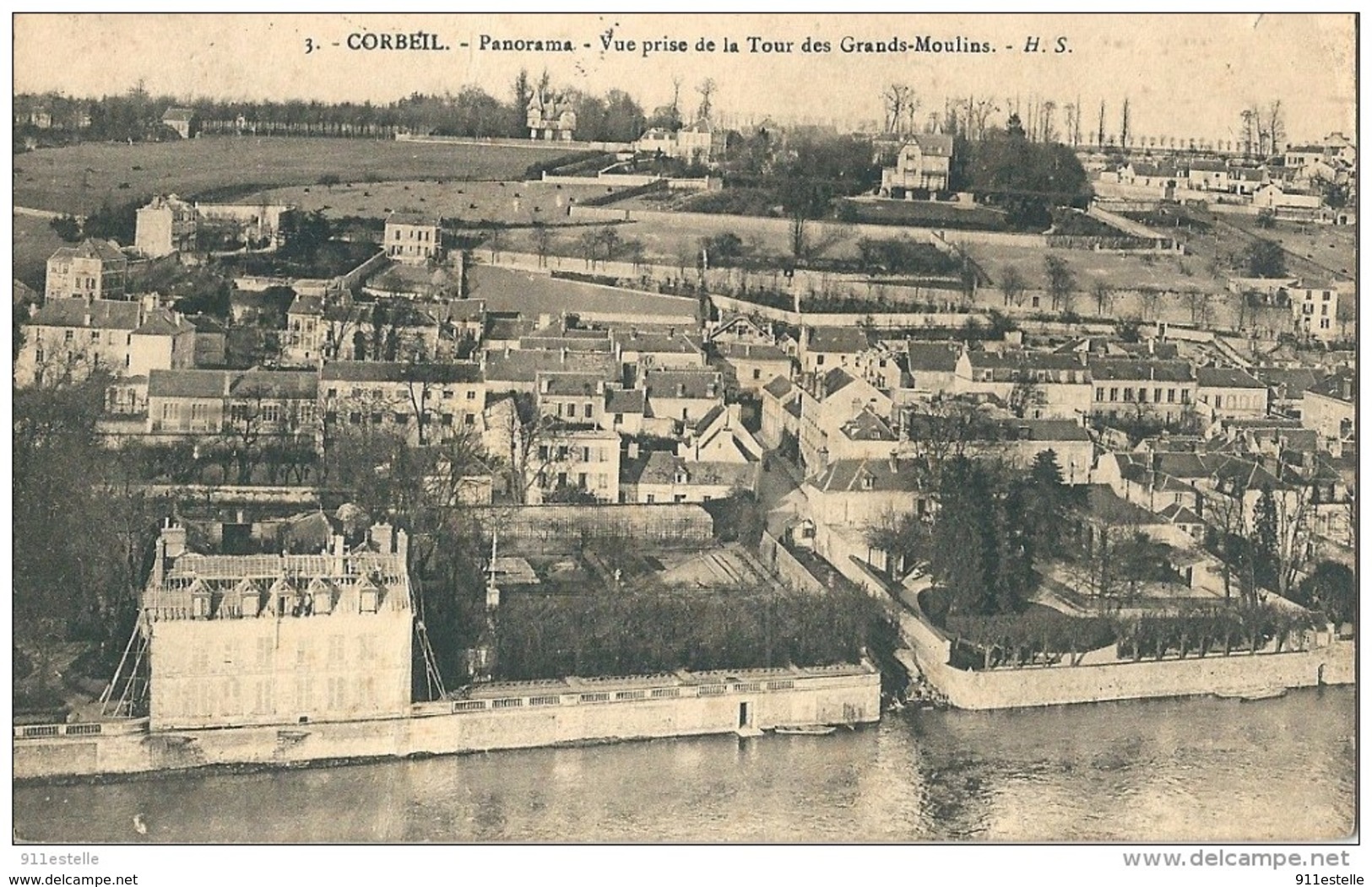 91 CORBEIL -  Panorama , Vue Prise De La Tour Des Grands Moulins, ( 1 Pli ) - Corbeil Essonnes