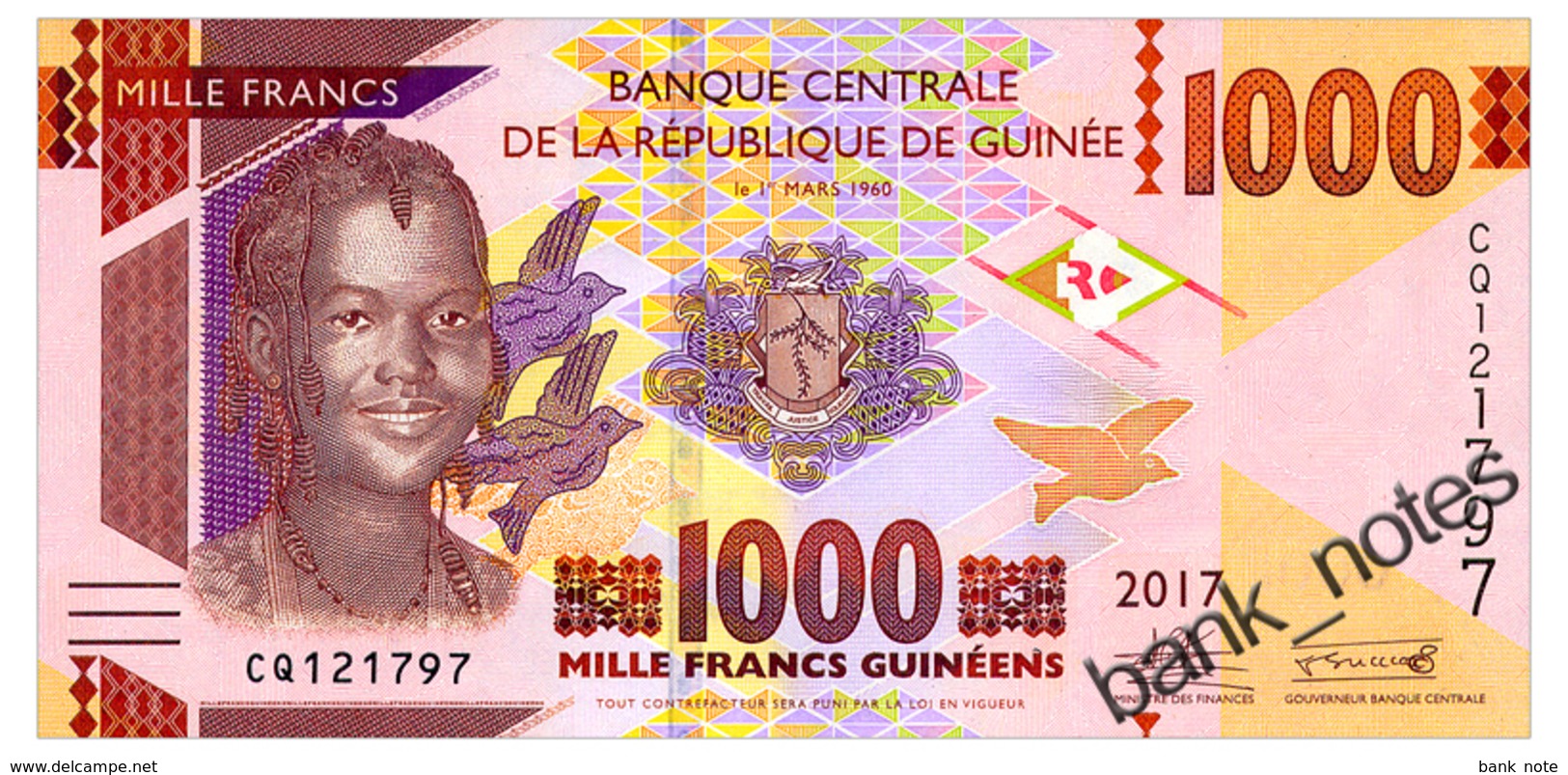 GUINEA 1000 FRANCS 2017 Pick 48b Unc - Guinee