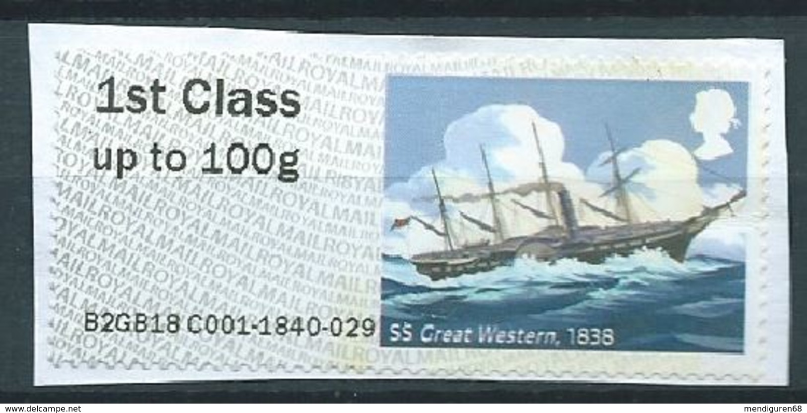 GROSBRITANNIEN GRANDE BRETAGNE GB 2018 Mail By Sea Post & Go Up To 100 G - Usati