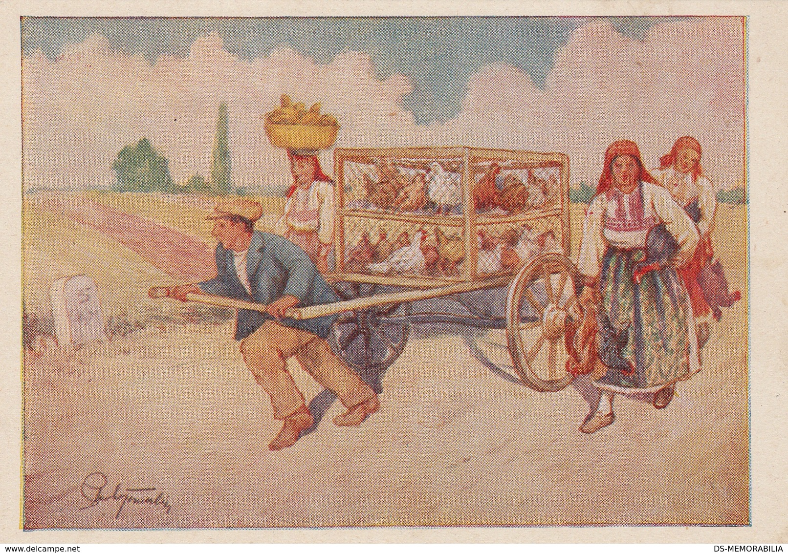 Poultry - Chicken Farm Old Postcard 30s - Boerderijen
