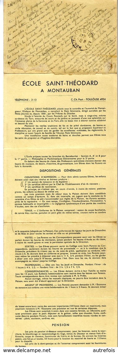 82  MONTAUBAN  ECOLE SAINT THEODAR   -  DEPLIANT DE 7 CARTES AVEC REGLEMENT ET HISTORIQUE - Montauban