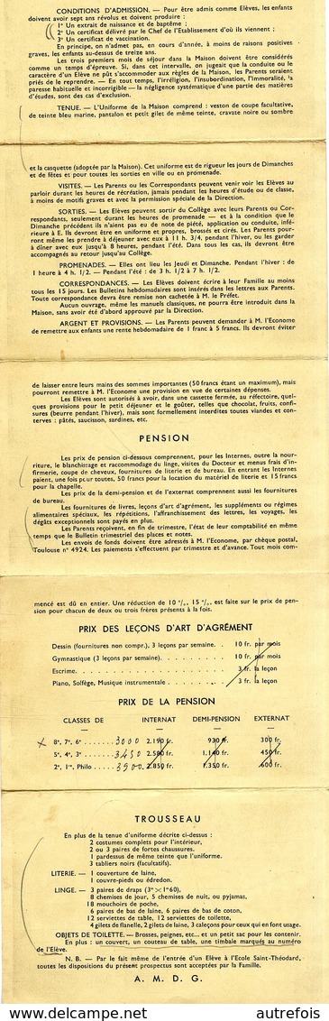 82  MONTAUBAN  ECOLE SAINT THEODAR   -  DEPLIANT DE 7 CARTES AVEC REGLEMENT ET HISTORIQUE - Montauban