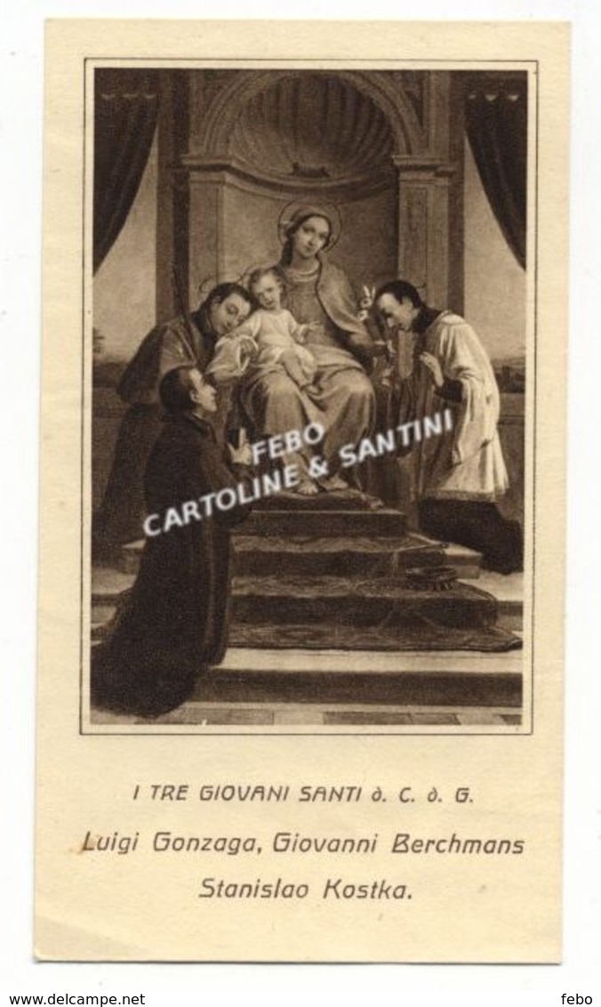 Santino San Luigi Gonzaga San Giovanni Berchmans E Stanislao Kostka - Religione & Esoterismo