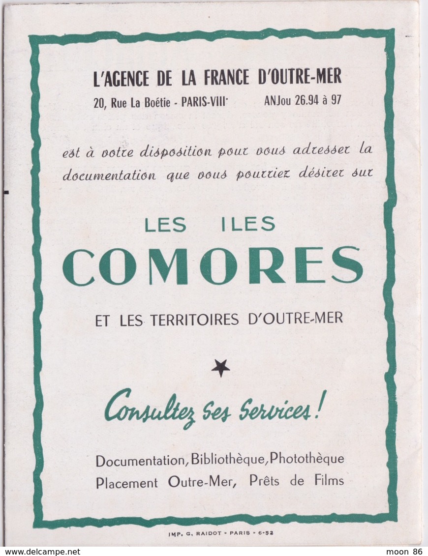 Dépliant FRANCE D'OUTRE-MER : L'ARCHIPEL DES COMORES - Dépliants Touristiques