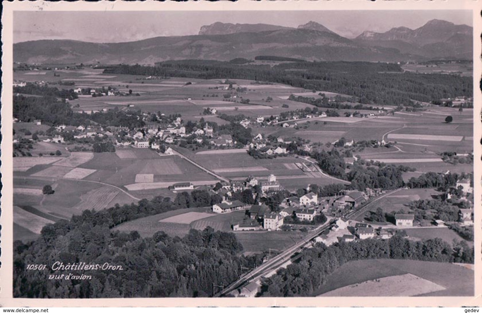 Châtillens Et Oron Vus D'avion, Chemin De Fer Et Gare (10501) - Oron