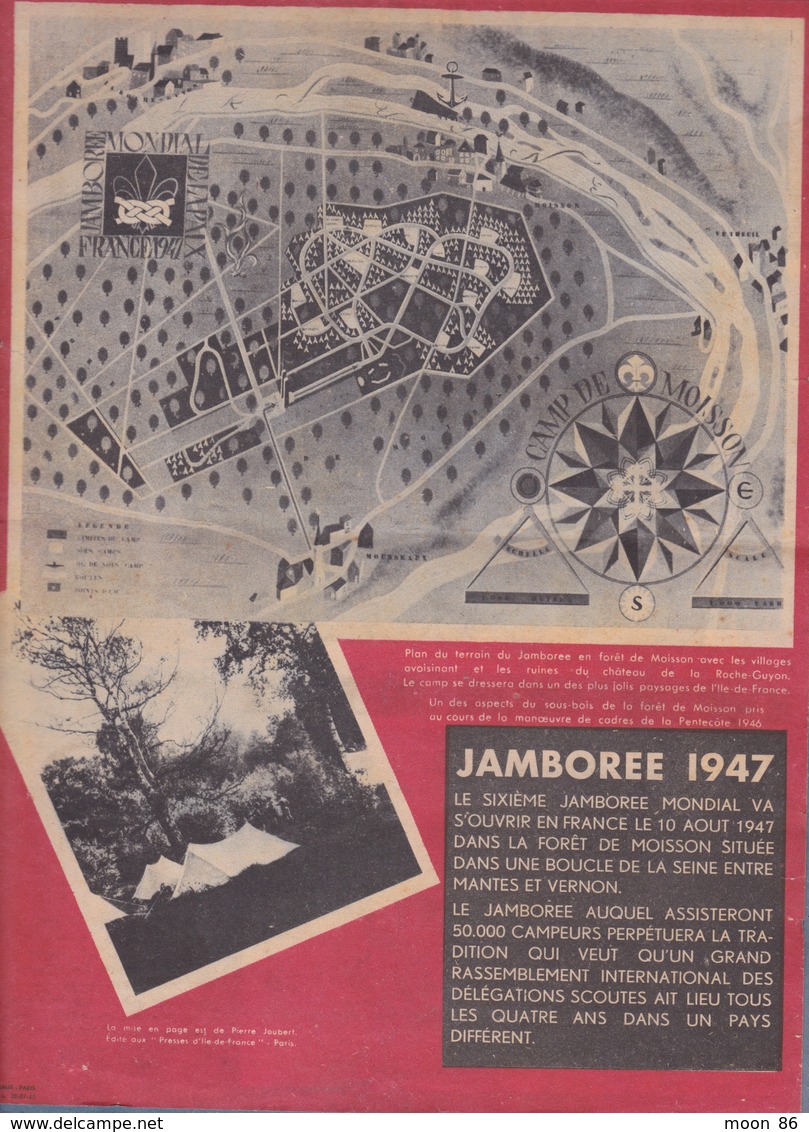 1947 - CALENDRIER DES SCOUTS DE FRANCE POUR L'ANNÉE DU JAMBORÉE MONDIAL DE LA PAIX - ST GEORGES PATRON  SCOUT - Scoutisme