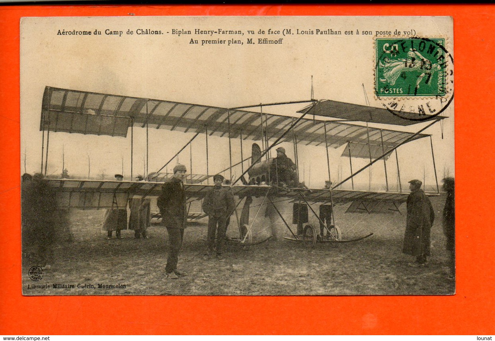 AVIATION - Aérodrome Du Camp De Châlons - Biplan Henry Farman - Au Premier Plan, M. Effimoff - ....-1914: Voorlopers