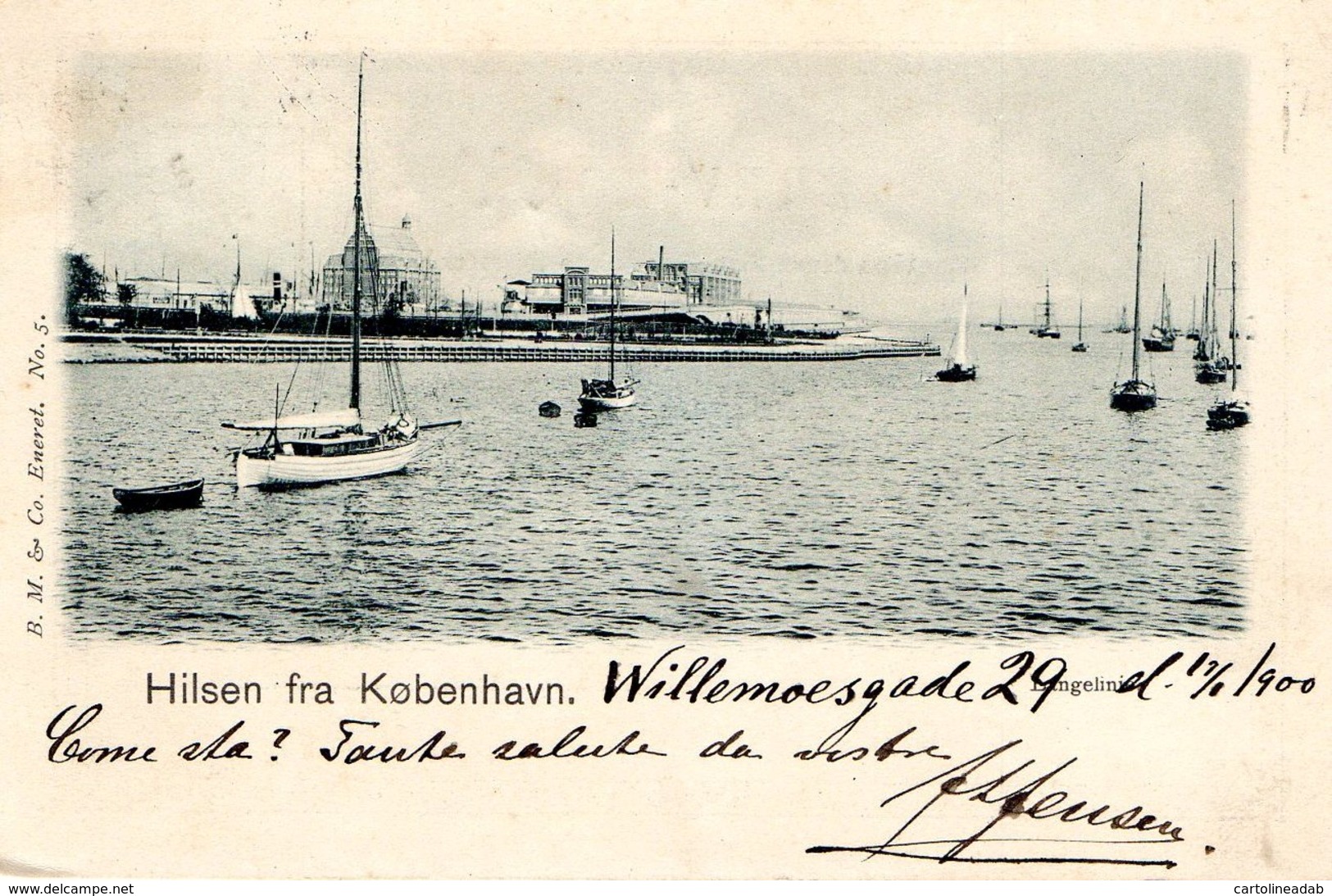 [DC7723] CPA - DANIMARCA - HILSEN FRA KOBENHAVN - Viaggiata 1900 - Old Postcard - Danimarca