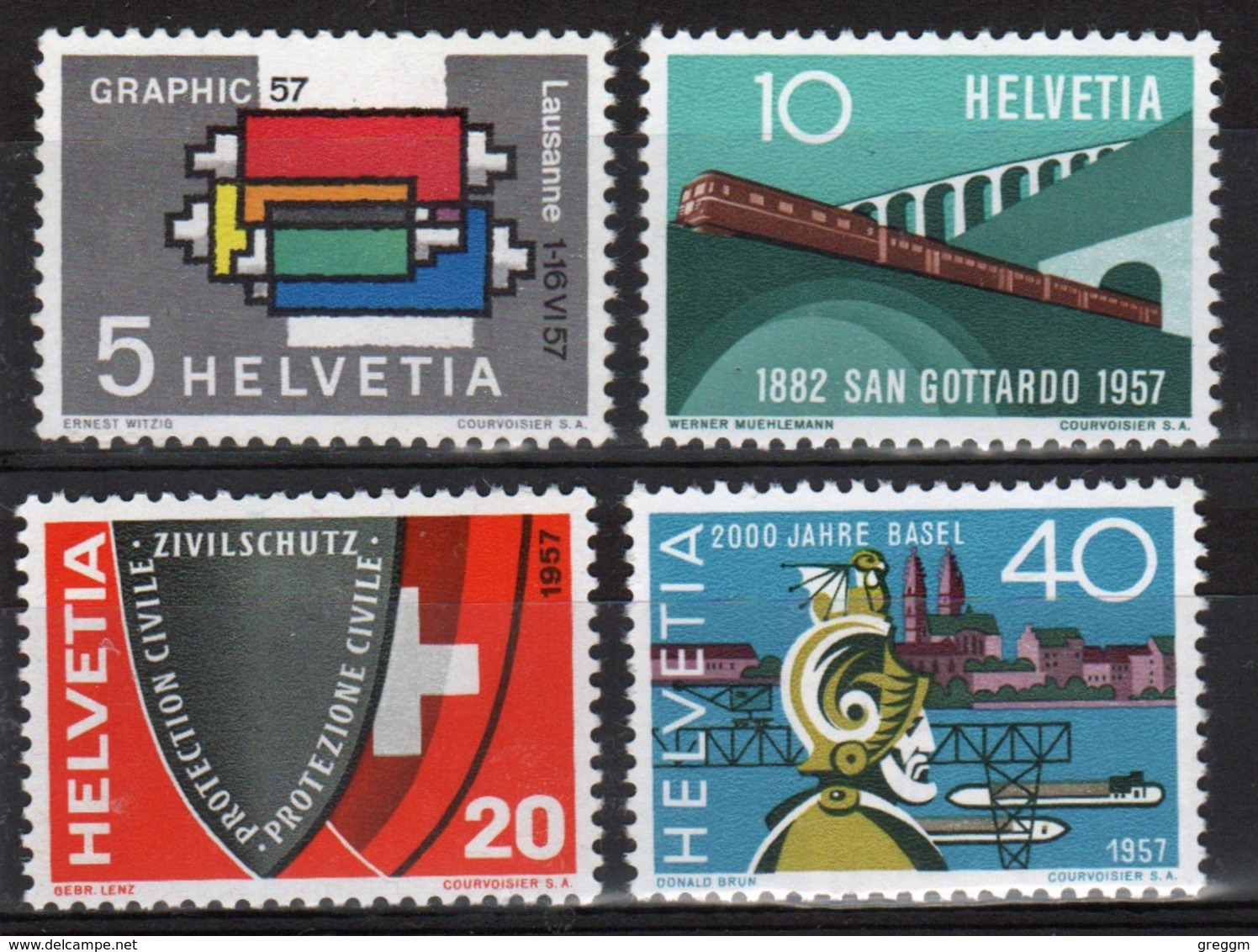 Switzerland 1957 Set Of Stamps To Issued To Commemorate Publicity Issue. - Neufs