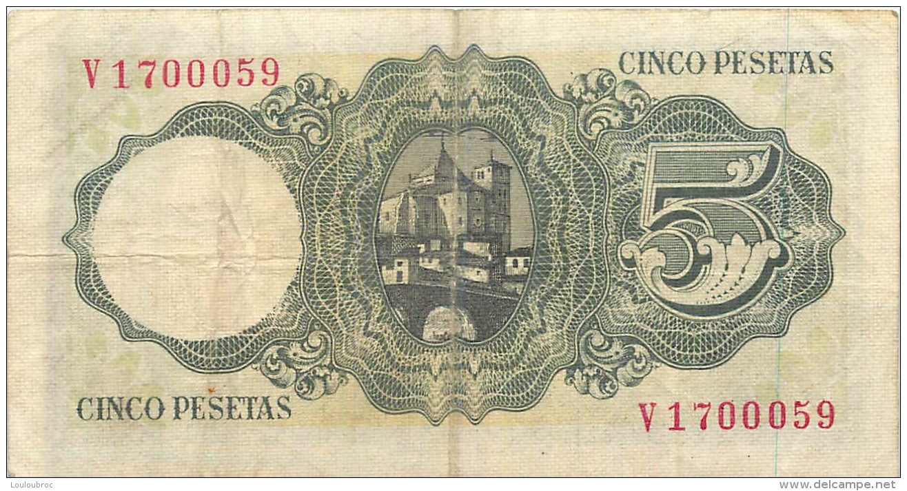 BILLET   ESPAGNE 1951   CINCO PESETAS - 5 Peseten