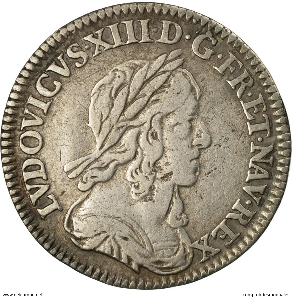 Monnaie, France, Louis XIII, 1/12 Écu, 1643, Paris, Rose, KM:132.1 - 1610-1643 Louis XIII Le Juste